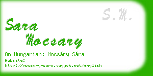 sara mocsary business card