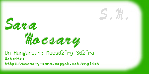 sara mocsary business card